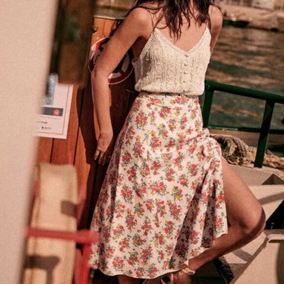 Sezane Dresses & Skirts - Sezane Floral Midi 'Tabata' Skirt- Size FR38/US6